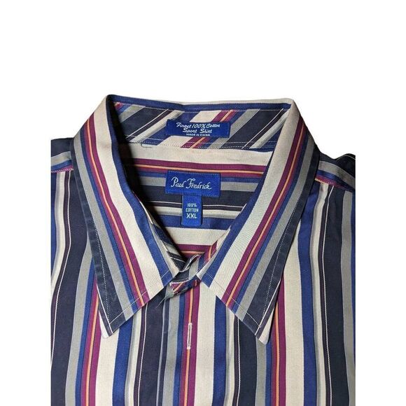 Paul Fredrick Vintage 90s striped button down 100% cotton size XXL - Picture 3 of 11